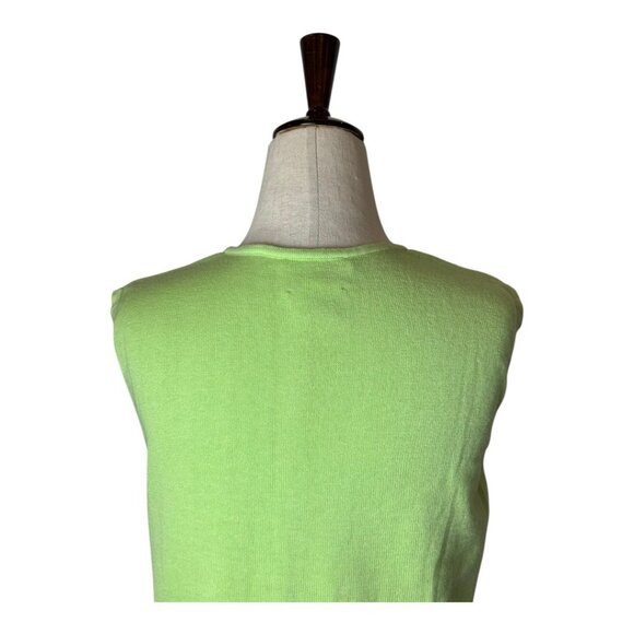 Lilly Pulitzer Tank Top Women Small Green Knit Cotton Crew‎ Neck Preppy Coastal - Picture 4 of 11